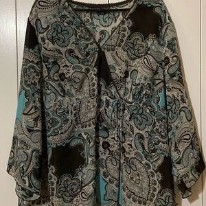Blue Diamond Plus Dressy Blouse